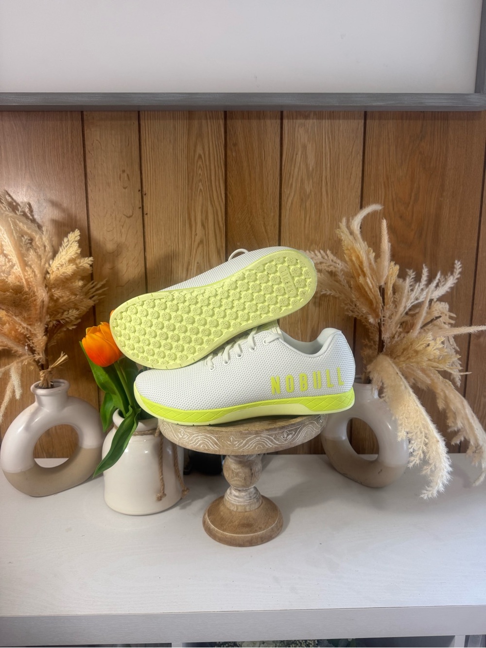 NOBULL White Training Shoe with Neon Yellow Accents